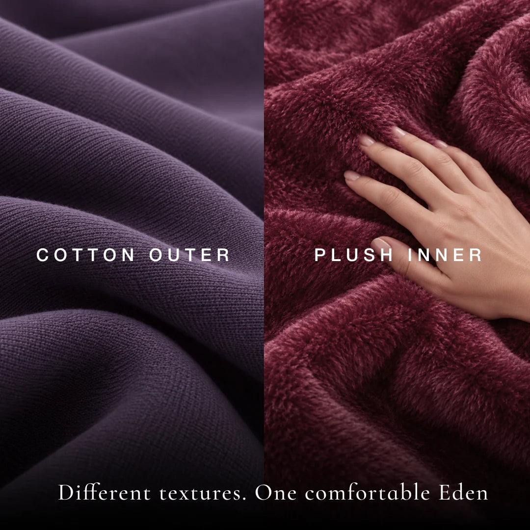 Eden cotton outer / close-up of plush faux-fur lining
