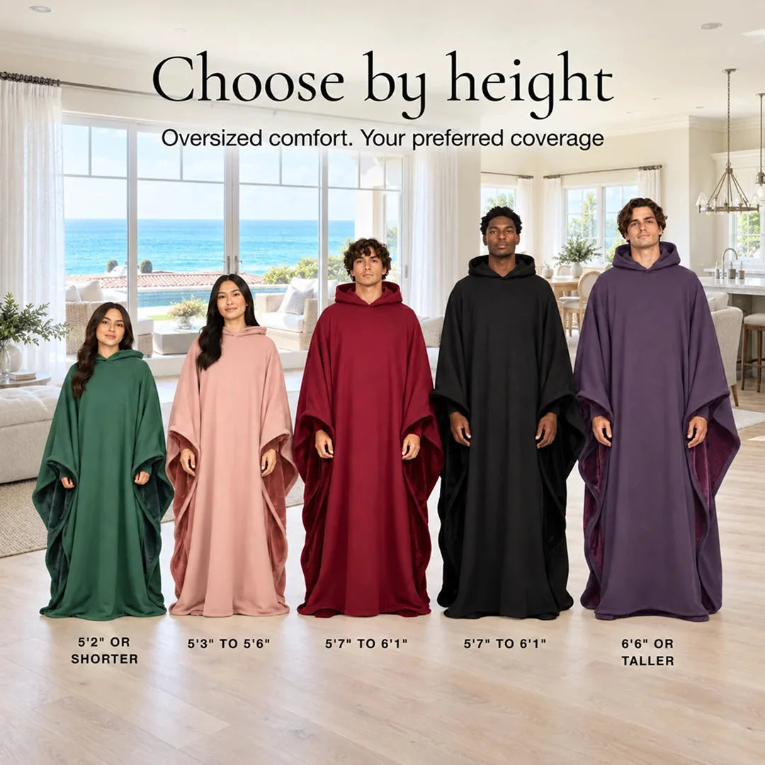 Eden height-based sizing guide across five adult sizes