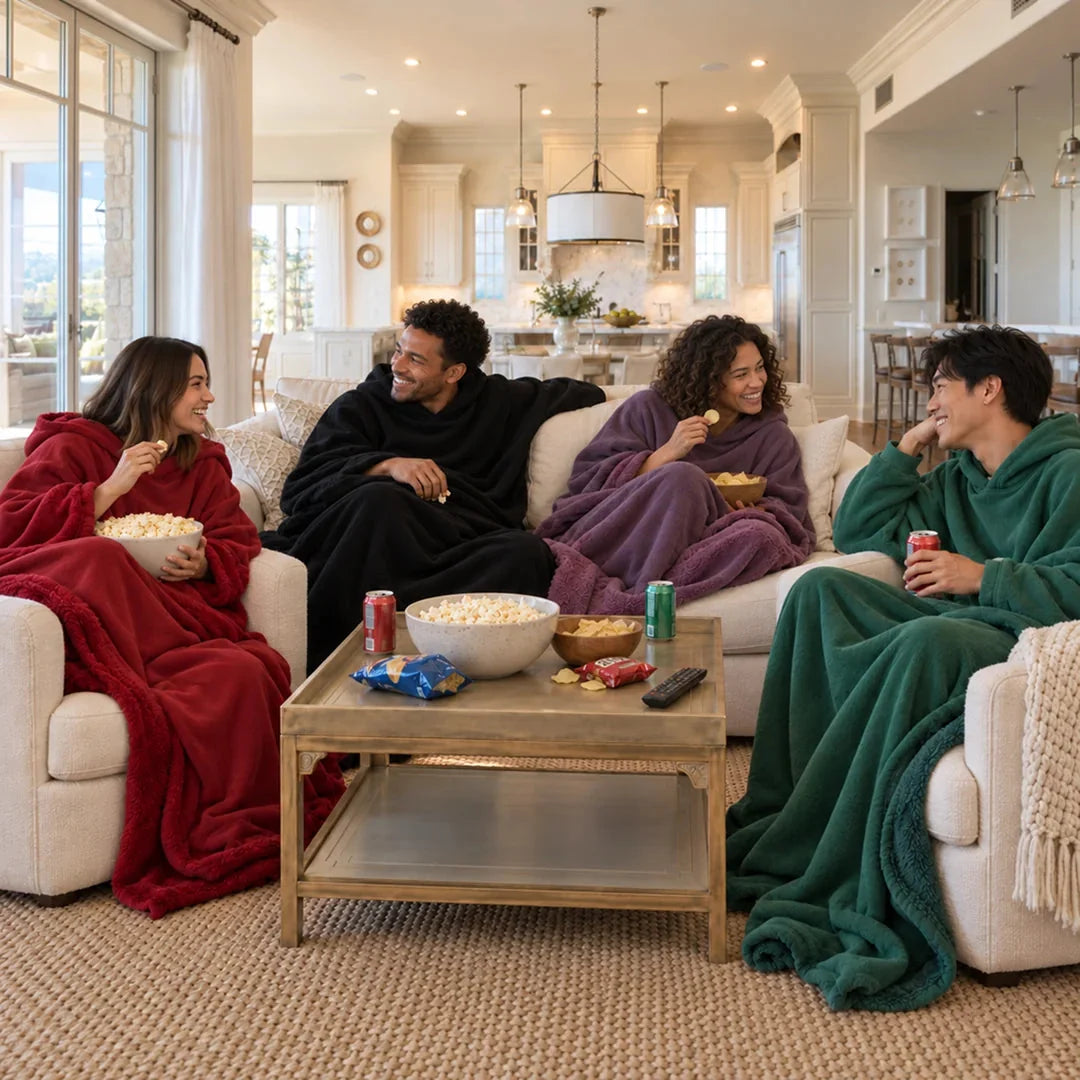 Friends relaxing together in Eden Hoodies